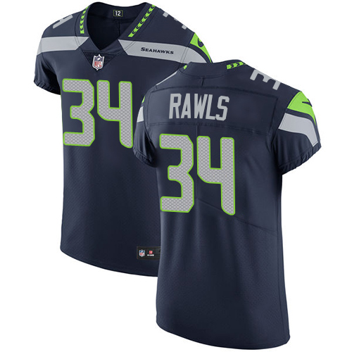 Nike Seahawks #34 Thomas Rawls Steel Blue Team Color Men's Stitched NFL Vapor Untouchable Elite Jersey